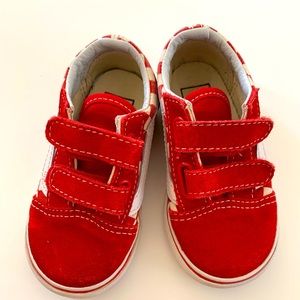 Red Velcro VANS size 6